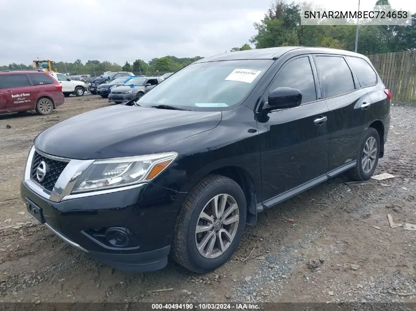 2014 Nissan Pathfinder S VIN: 5N1AR2MM8EC724653 Lot: 40494190