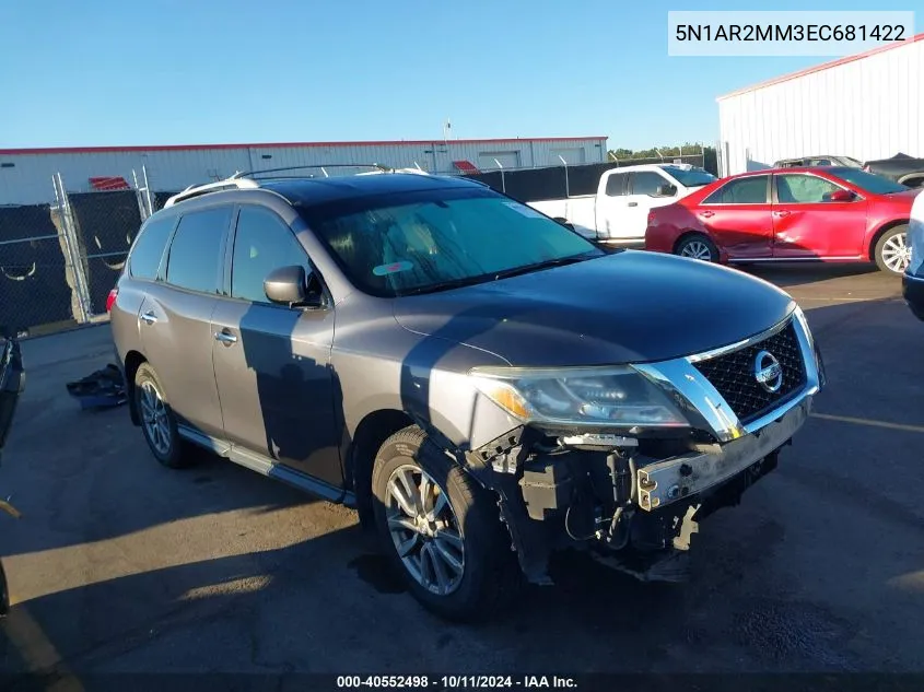 2014 Nissan Pathfinder Sv VIN: 5N1AR2MM3EC681422 Lot: 40552498