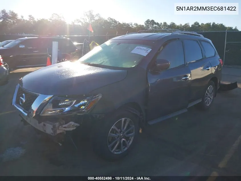 2014 Nissan Pathfinder Sv VIN: 5N1AR2MM3EC681422 Lot: 40552498