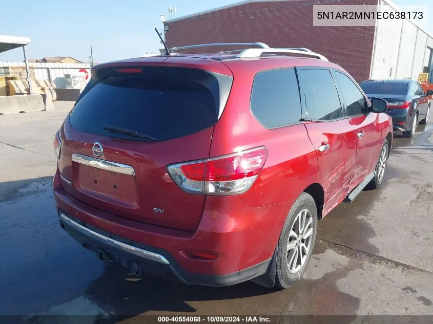 2014 Nissan Pathfinder Sv VIN: 5N1AR2MN1EC638173 Lot: 40554068