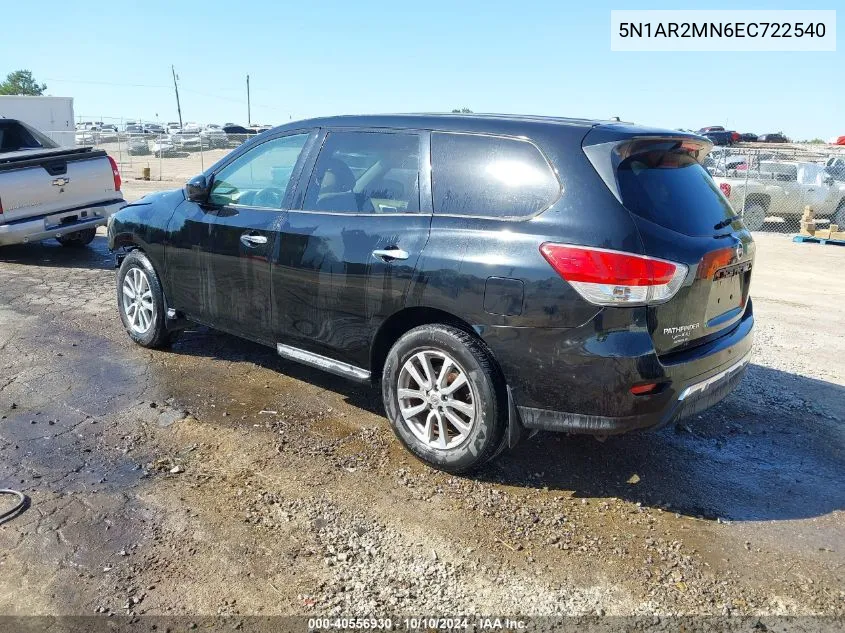 2014 Nissan Pathfinder S VIN: 5N1AR2MN6EC722540 Lot: 40556930