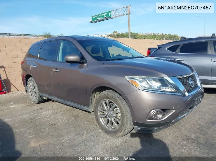 2014 Nissan Pathfinder S VIN: 5N1AR2MN2EC707467 Lot: 40564540