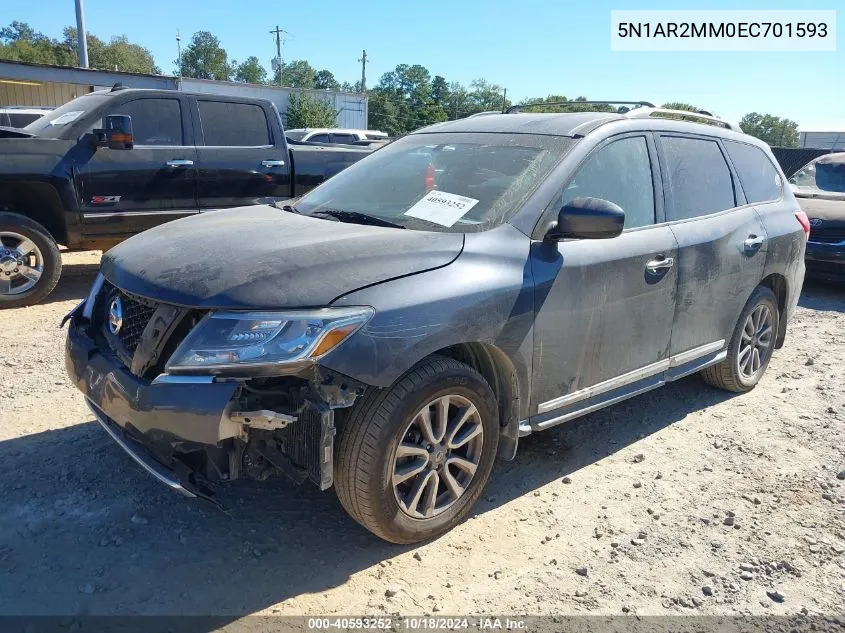 2014 Nissan Pathfinder Sl VIN: 5N1AR2MM0EC701593 Lot: 40593252