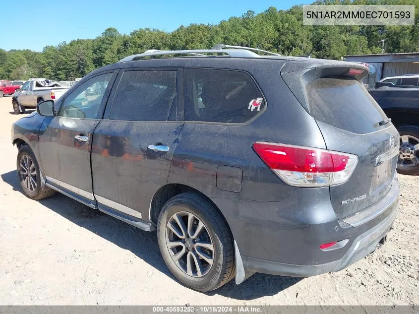 2014 Nissan Pathfinder Sl VIN: 5N1AR2MM0EC701593 Lot: 40593252