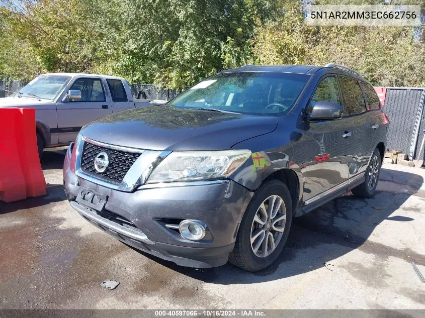 2014 Nissan Pathfinder Sl VIN: 5N1AR2MM3EC662756 Lot: 40597066