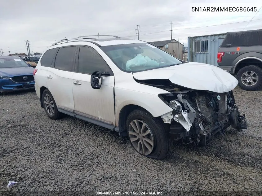 2014 Nissan Pathfinder Sl VIN: 5N1AR2MM4EC686645 Lot: 40597689