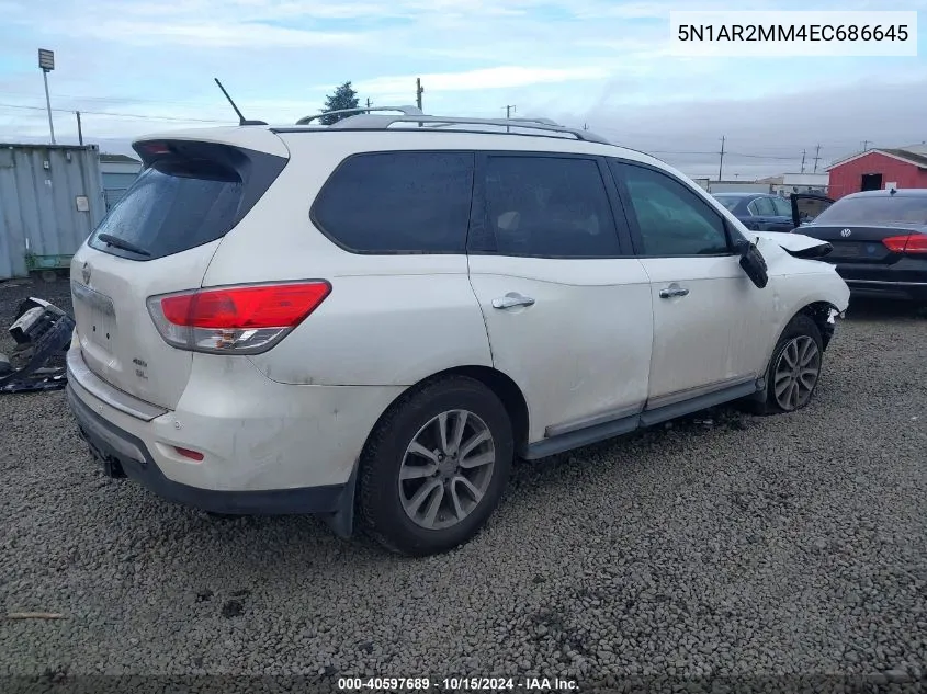 2014 Nissan Pathfinder Sl VIN: 5N1AR2MM4EC686645 Lot: 40597689