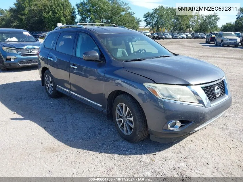 2014 Nissan Pathfinder Sl VIN: 5N1AR2MN2EC692811 Lot: 40604739