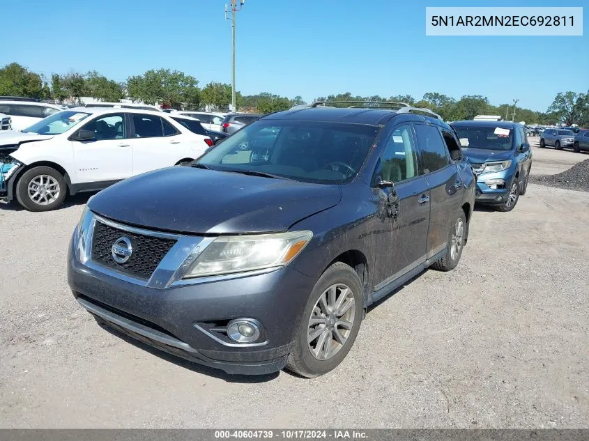 2014 Nissan Pathfinder Sl VIN: 5N1AR2MN2EC692811 Lot: 40604739