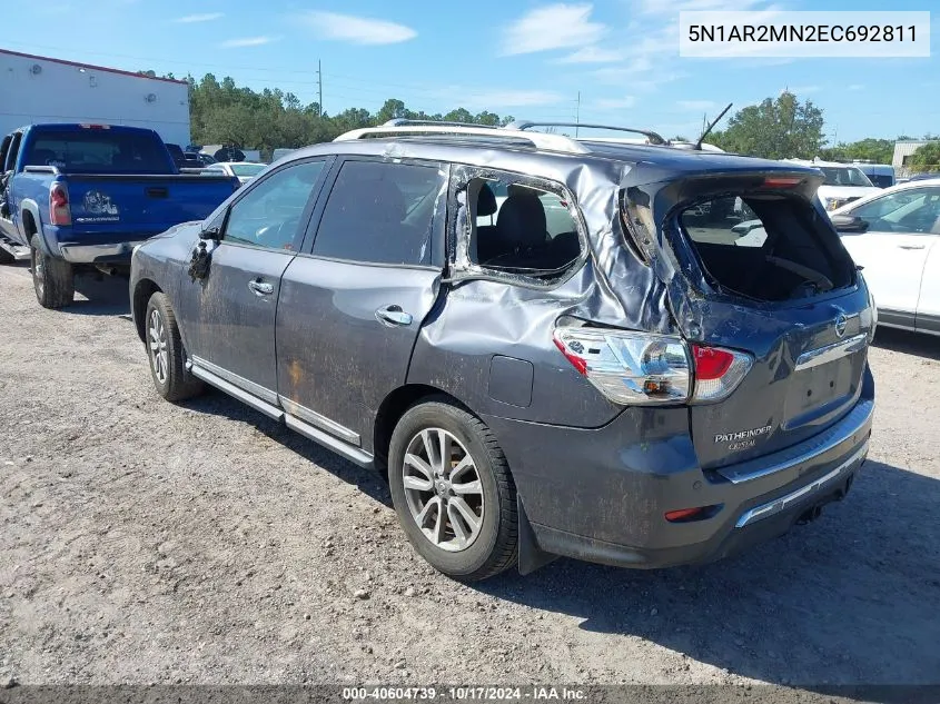 2014 Nissan Pathfinder Sl VIN: 5N1AR2MN2EC692811 Lot: 40604739