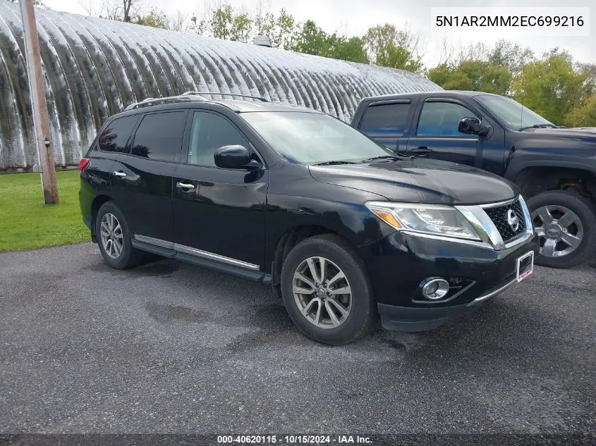 2014 Nissan Pathfinder S/Sv/Sl/Platinum VIN: 5N1AR2MM2EC699216 Lot: 40620115