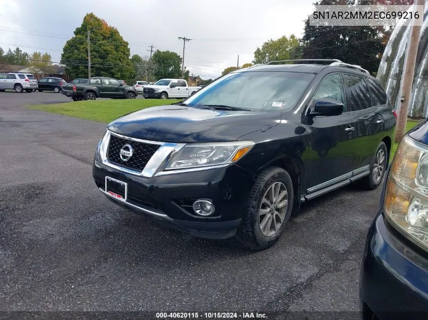 2014 Nissan Pathfinder S/Sv/Sl/Platinum VIN: 5N1AR2MM2EC699216 Lot: 40620115