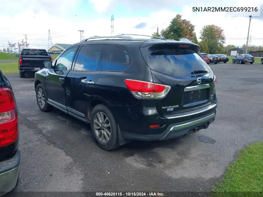 2014 Nissan Pathfinder S/Sv/Sl/Platinum VIN: 5N1AR2MM2EC699216 Lot: 40620115