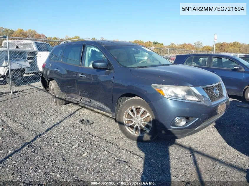 2014 Nissan Pathfinder Sl VIN: 5N1AR2MM7EC721694 Lot: 40651980