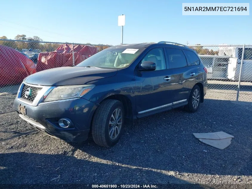 2014 Nissan Pathfinder Sl VIN: 5N1AR2MM7EC721694 Lot: 40651980