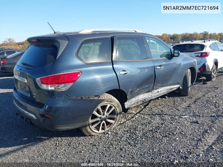 2014 Nissan Pathfinder Sl VIN: 5N1AR2MM7EC721694 Lot: 40651980