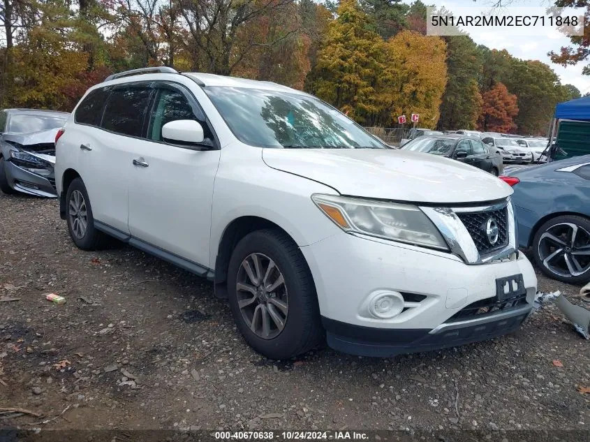 2014 Nissan Pathfinder Sv VIN: 5N1AR2MM2EC711848 Lot: 40670638