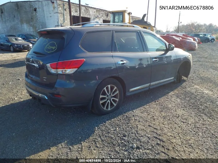 2014 Nissan Pathfinder Platinum/S/Sl/Sv VIN: 5N1AR2MM6EC678806 Lot: 40674450