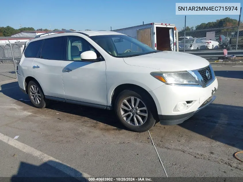 2014 Nissan Pathfinder Sv VIN: 5N1AR2MN4EC715974 Lot: 40683902