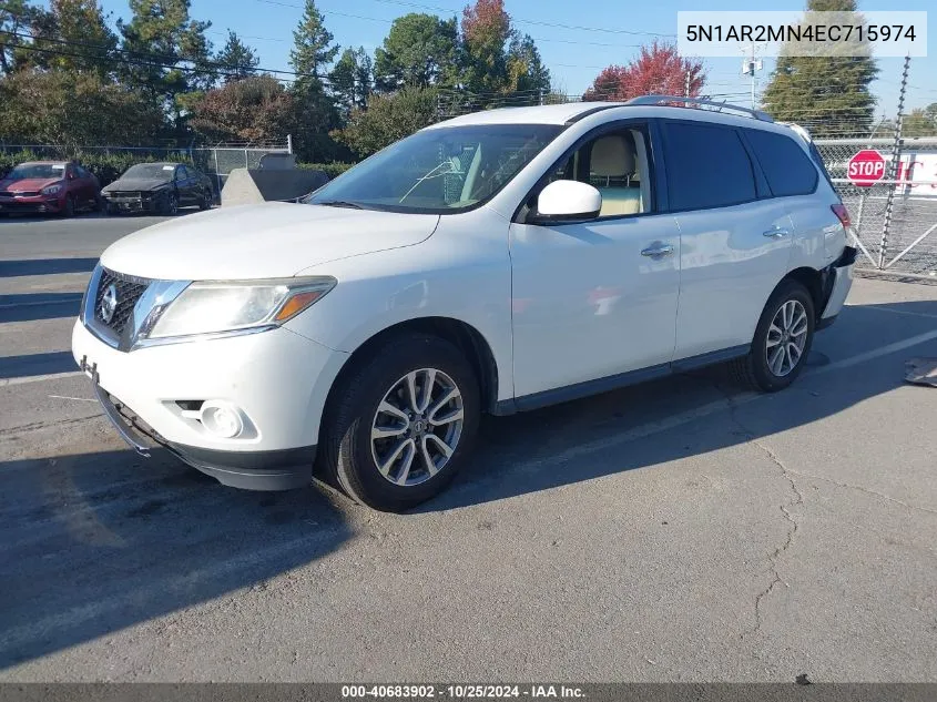 2014 Nissan Pathfinder Sv VIN: 5N1AR2MN4EC715974 Lot: 40683902