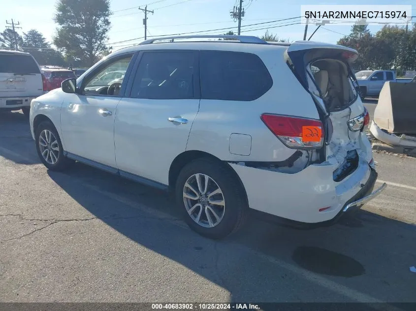 2014 Nissan Pathfinder Sv VIN: 5N1AR2MN4EC715974 Lot: 40683902