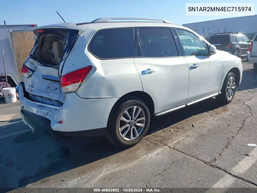 2014 Nissan Pathfinder Sv VIN: 5N1AR2MN4EC715974 Lot: 40683902