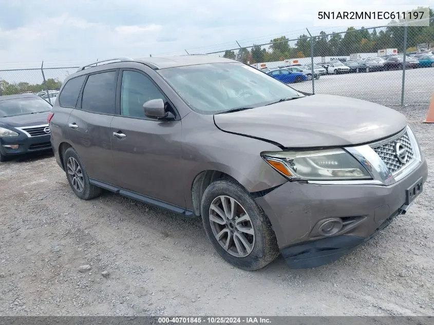 2014 Nissan Pathfinder Sv VIN: 5N1AR2MN1EC611197 Lot: 40701845