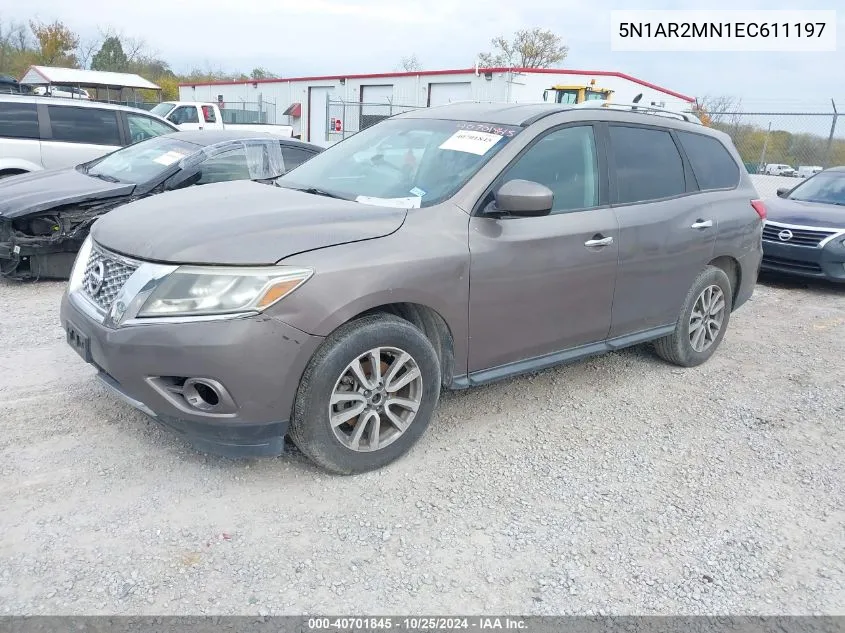 2014 Nissan Pathfinder Sv VIN: 5N1AR2MN1EC611197 Lot: 40701845