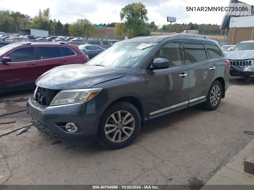 2014 Nissan Pathfinder Sl VIN: 5N1AR2MN9EC735086 Lot: 40704598