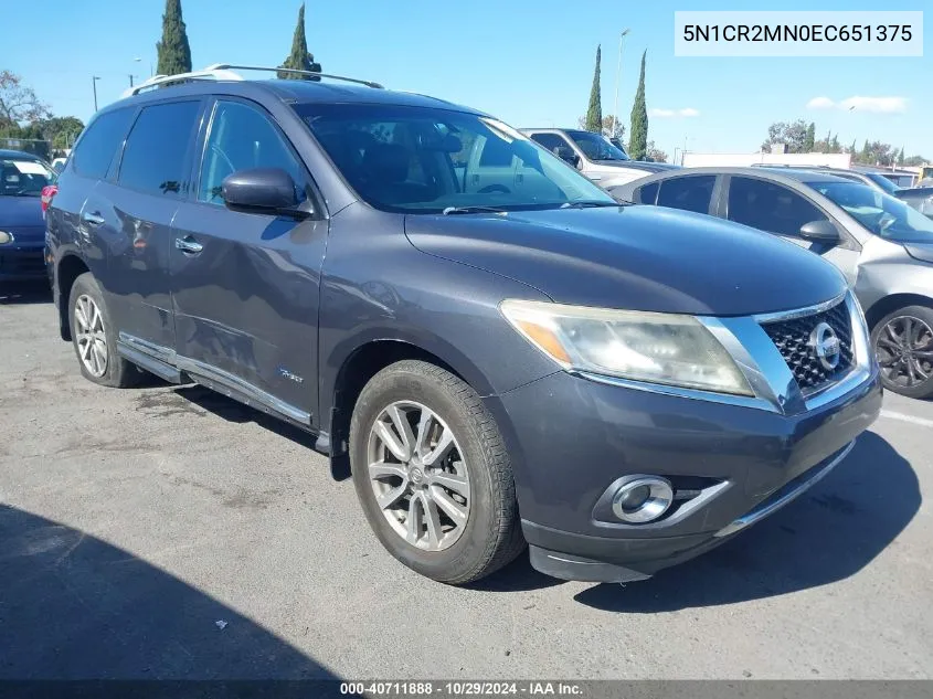 2014 Nissan Pathfinder Hybrid Sl VIN: 5N1CR2MN0EC651375 Lot: 40711888