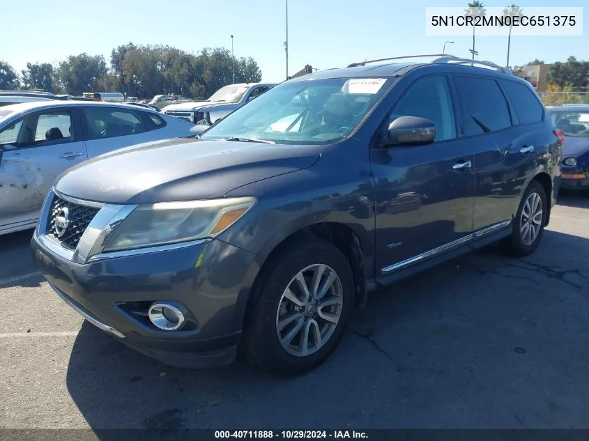 2014 Nissan Pathfinder Hybrid Sl VIN: 5N1CR2MN0EC651375 Lot: 40711888