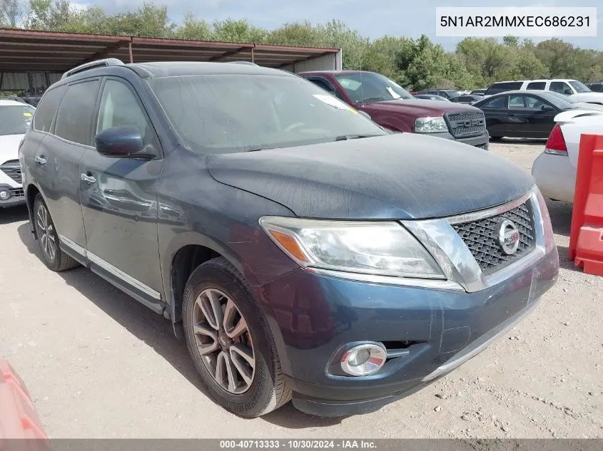 2014 Nissan Pathfinder Sl VIN: 5N1AR2MMXEC686231 Lot: 40713333