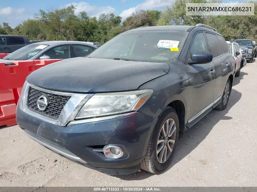 2014 Nissan Pathfinder Sl VIN: 5N1AR2MMXEC686231 Lot: 40713333