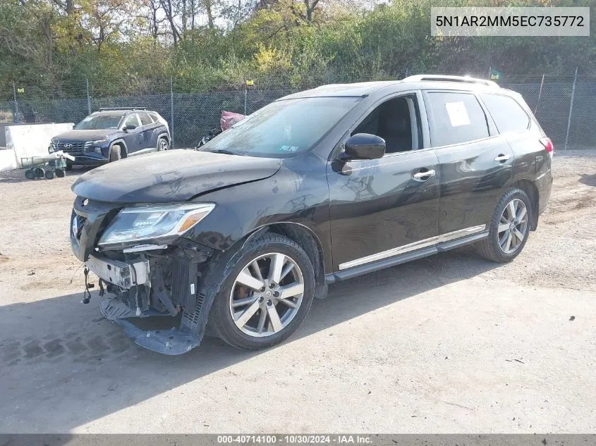 2014 Nissan Pathfinder Platinum VIN: 5N1AR2MM5EC735772 Lot: 40714100