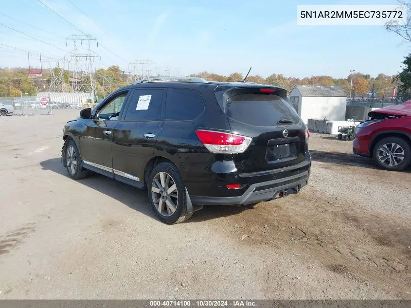 2014 Nissan Pathfinder Platinum VIN: 5N1AR2MM5EC735772 Lot: 40714100