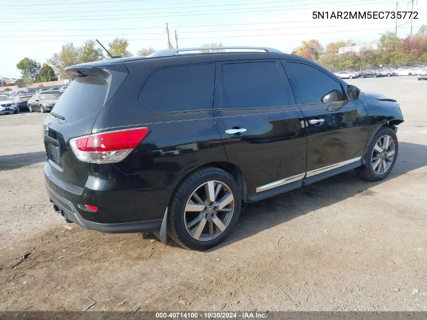 2014 Nissan Pathfinder Platinum VIN: 5N1AR2MM5EC735772 Lot: 40714100