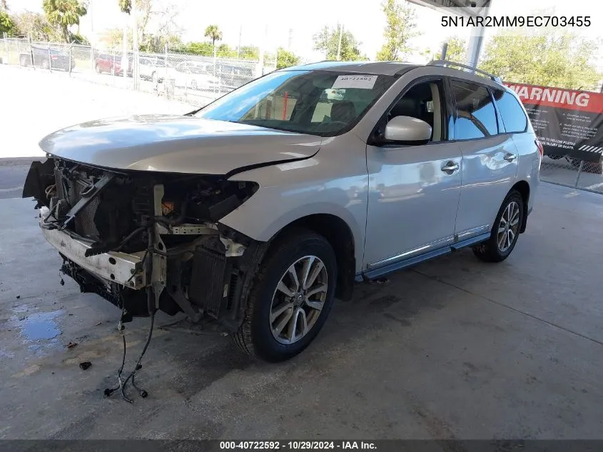 2014 Nissan Pathfinder Sl VIN: 5N1AR2MM9EC703455 Lot: 40722592