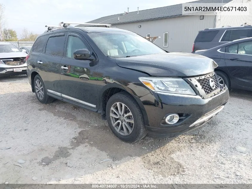 2014 Nissan Pathfinder Sl VIN: 5N1AR2MM4EC671403 Lot: 40734007