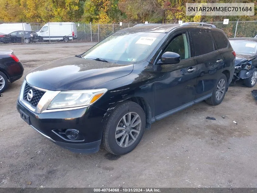 2014 Nissan Pathfinder Sv VIN: 5N1AR2MM3EC701684 Lot: 40754068