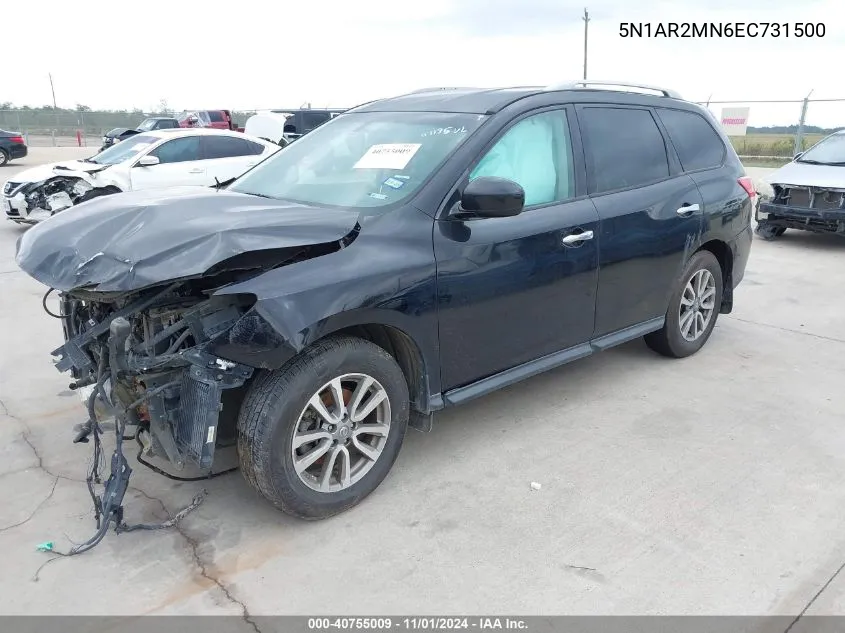 2014 Nissan Pathfinder Sv VIN: 5N1AR2MN6EC731500 Lot: 40755009