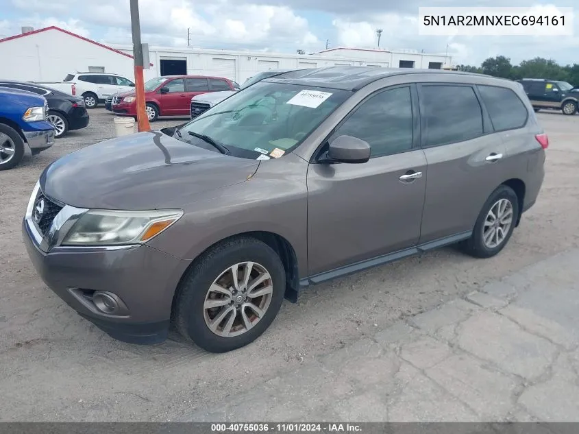 2014 Nissan Pathfinder S VIN: 5N1AR2MNXEC694161 Lot: 40755036