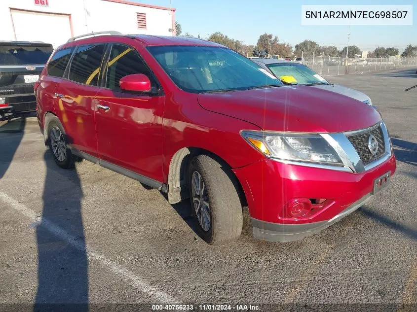 2014 Nissan Pathfinder Sv VIN: 5N1AR2MN7EC698507 Lot: 40756233