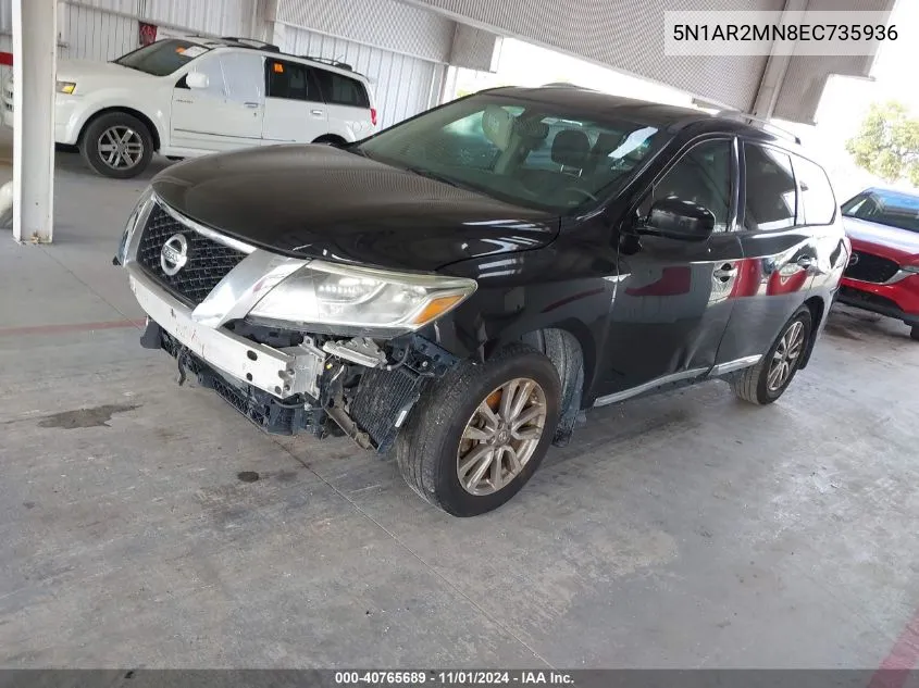 2014 Nissan Pathfinder Sl VIN: 5N1AR2MN8EC735936 Lot: 40765689