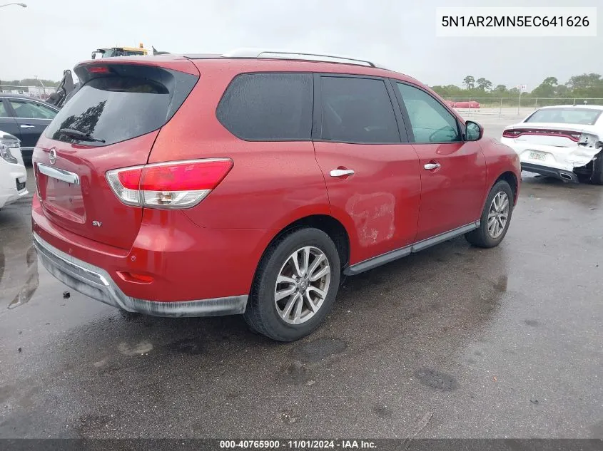 2014 Nissan Pathfinder Sv VIN: 5N1AR2MN5EC641626 Lot: 40765900