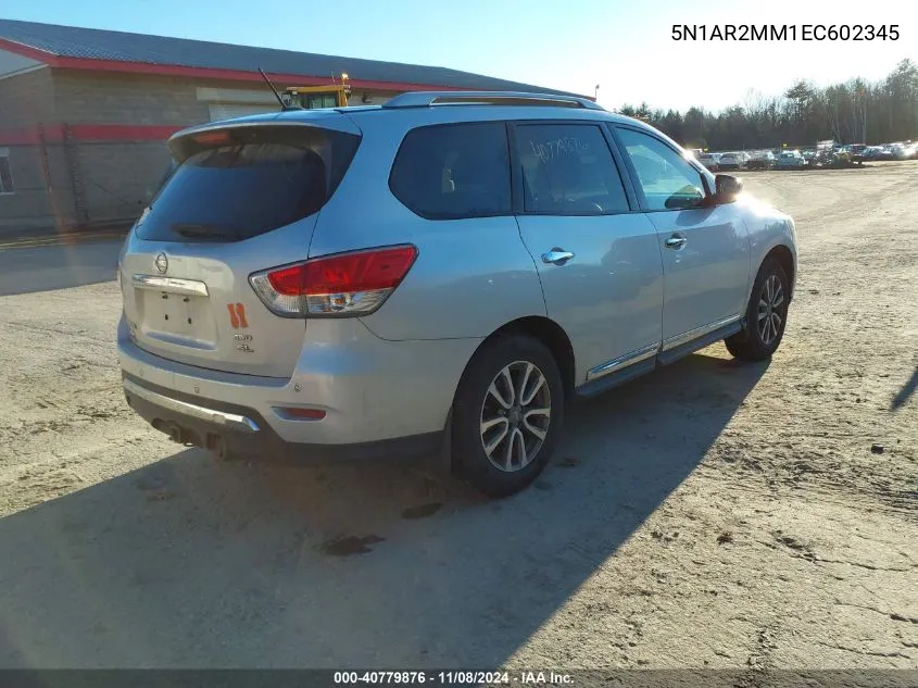 2014 Nissan Pathfinder Sl VIN: 5N1AR2MM1EC602345 Lot: 40779876