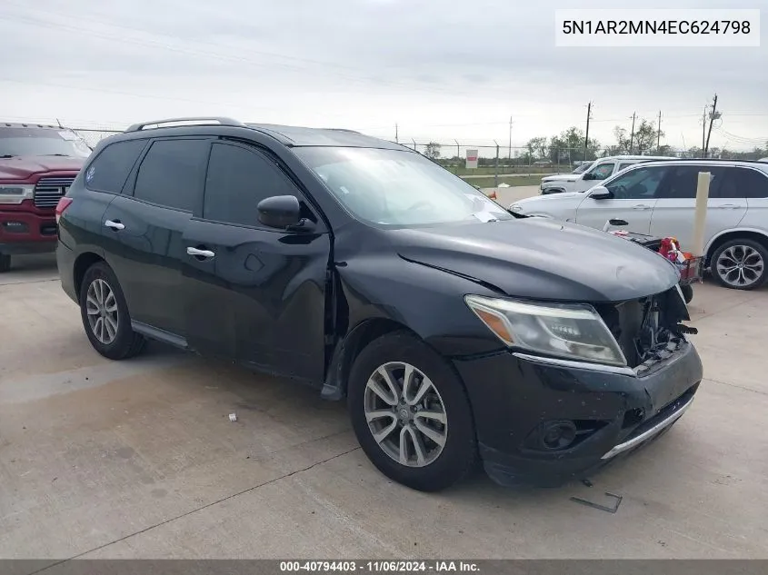 2014 Nissan Pathfinder Sv VIN: 5N1AR2MN4EC624798 Lot: 40794403