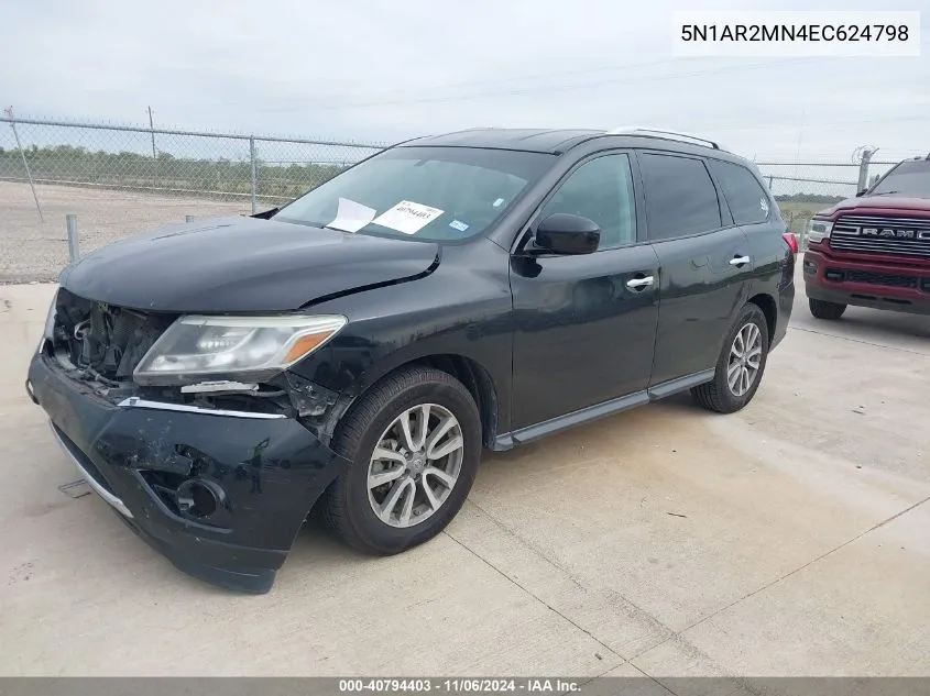 2014 Nissan Pathfinder Sv VIN: 5N1AR2MN4EC624798 Lot: 40794403