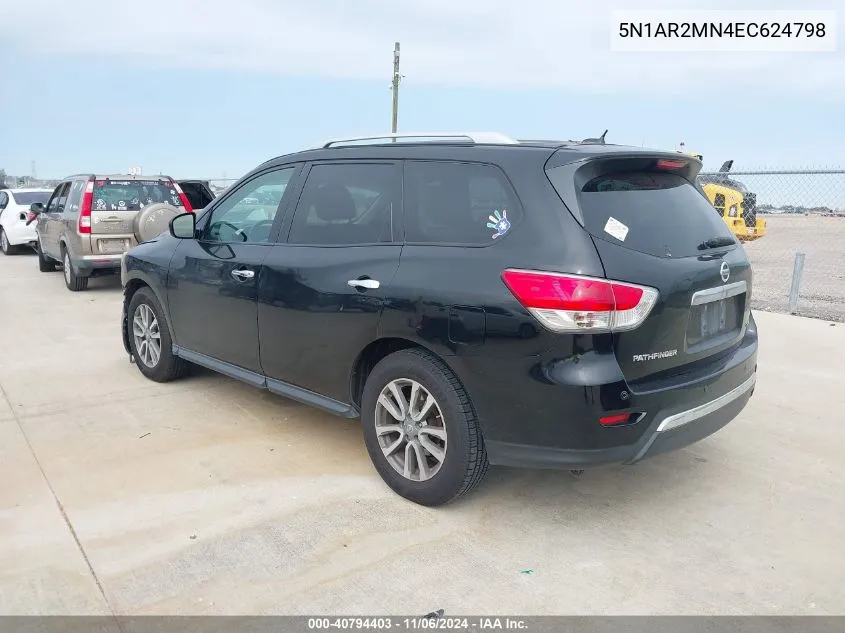 2014 Nissan Pathfinder Sv VIN: 5N1AR2MN4EC624798 Lot: 40794403