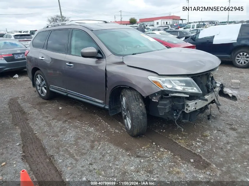 2014 Nissan Pathfinder Platinum VIN: 5N1AR2MN5EC662945 Lot: 40799859