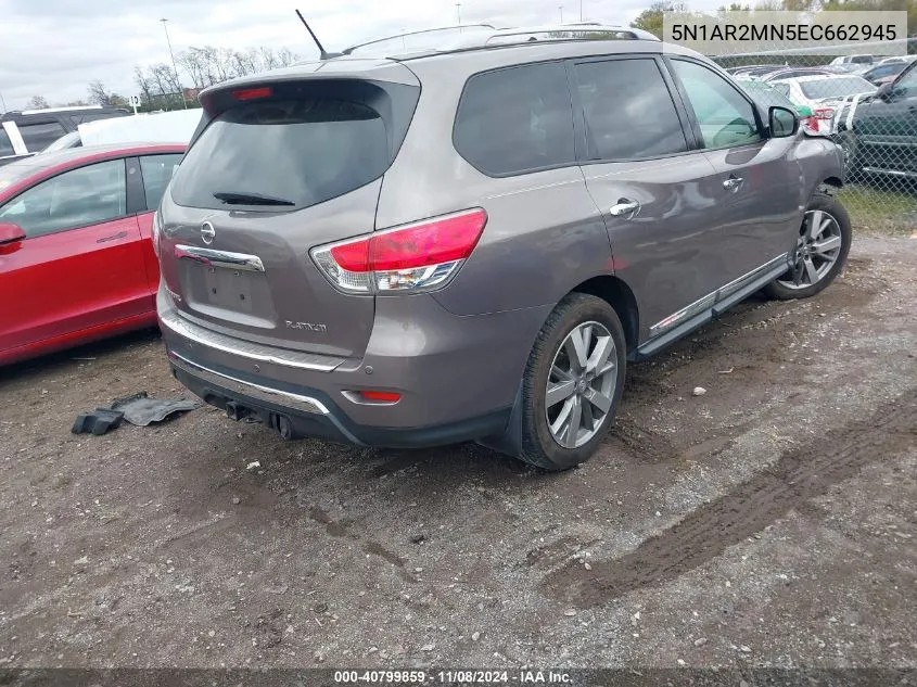 2014 Nissan Pathfinder Platinum VIN: 5N1AR2MN5EC662945 Lot: 40799859